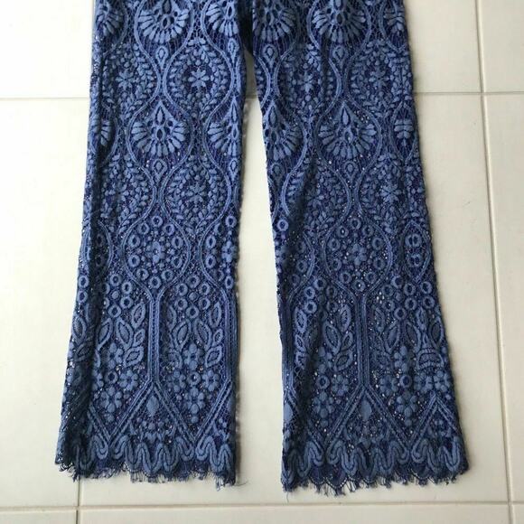 MSGM Milano High Waist Lace Semi Sheer Crop Straight Pants - Picture 8 of 8